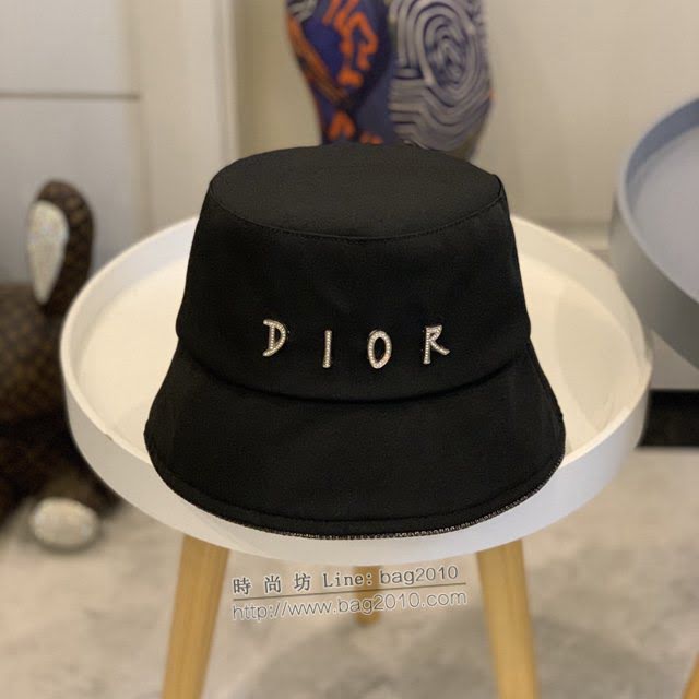 Dior新品女士帽子 迪奧2021春夏新款鑽石字母大LOGO漁夫帽遮陽帽  mm1712